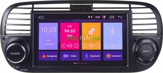 Autorádio pro Fiat 500 s 7" LCD, Android 10.0, WI-FI, GPS, Carplay, Bluetooth, 2x USB - 80812A